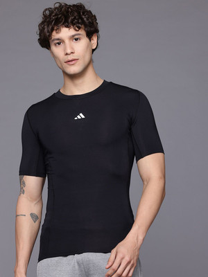 ADIDAS Graphic Print Men Crew Neck Black T-Shirt