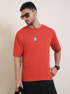 DIFFERENCE OF OPINION Printed Men Round Neck Red T-Shirt