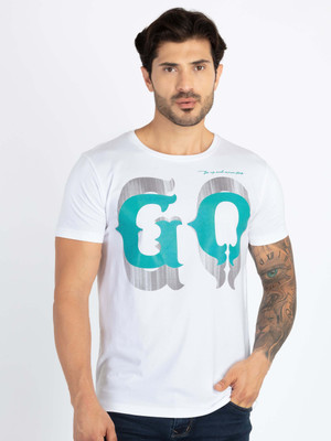 Status Quo Printed Men Round Neck White T-Shirt