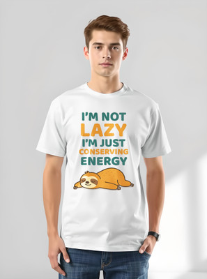 TheLyra Printed Men Round Neck White T-Shirt