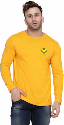 Trendfull Printed Men Round Neck Yellow T-Shirt