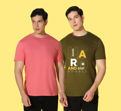 WOOSTRO Typography Men Round Neck Multicolor T-Shirt