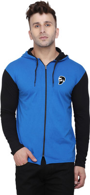 tfurnish Graphic Print Men Hooded Neck Blue, Black T-Shirt