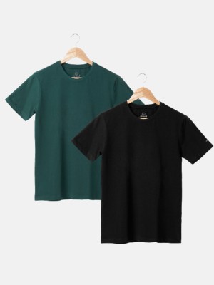 Air Garb Solid Men Round Neck Green T-Shirt
