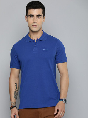 R.Code by The Roadster Life Co. Solid Men Polo Neck Brown, Dark Green, Blue T-Shirt