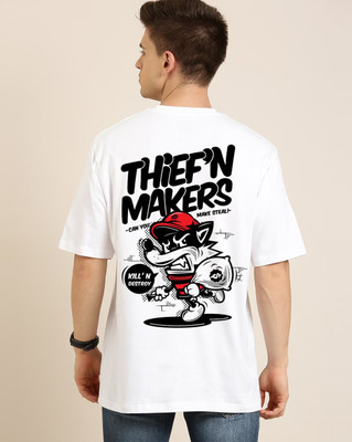 FASHNET FASHION Graphic Print Men Round Neck White T-Shirt