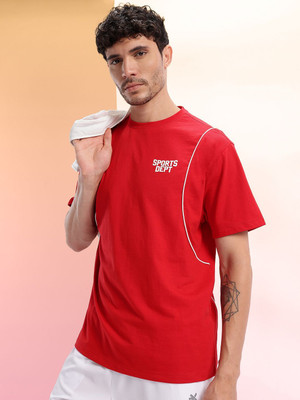 HRX by Hrithik Roshan Printed Men Round Neck Red T-Shirt