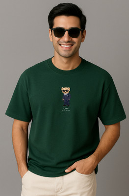 UrGear Printed Men Round Neck Green T-Shirt