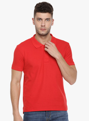 Force NXT Solid Men Polo Neck Red T-Shirt