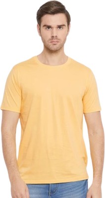 SwchSTYLE Sporty Men Round Neck Yellow T-Shirt