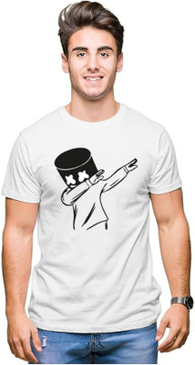 Lowrate Printed Men Round Neck White T-Shirt