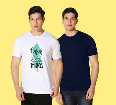 WOOSTRO Printed Men Round Neck Multicolor T-Shirt