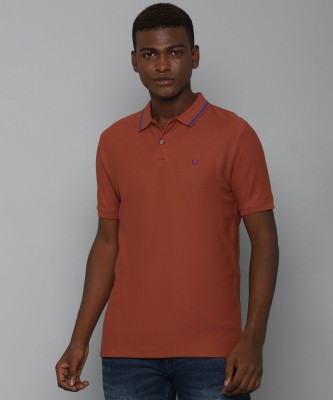 Allen Solly Solid Men Polo Neck Orange T-Shirt