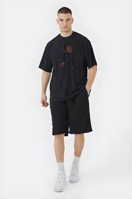 Stitchmeashirt Printed Men Round Neck Black T-Shirt