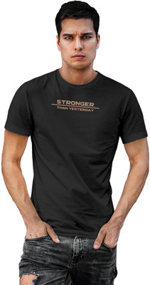 Fighterhero Printed Men Round Neck Black T-Shirt