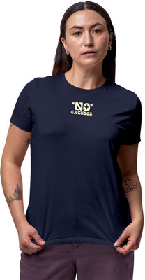 Fighterhero Printed Women Round Neck Navy Blue T-Shirt