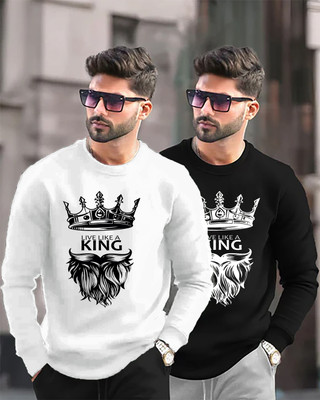 MGR Graphic Print Men Round Neck Black, White T-Shirt