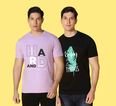 WOOSTRO Graphic Print Men Round Neck Multicolor T-Shirt