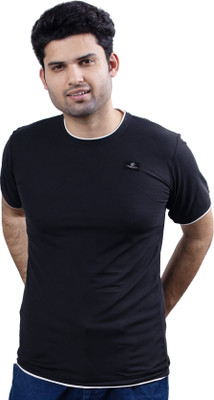 swastika vastram Solid Men Round Neck Black T-Shirt