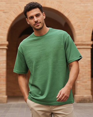 BEWAKOOF Solid Men Round Neck Green T-Shirt