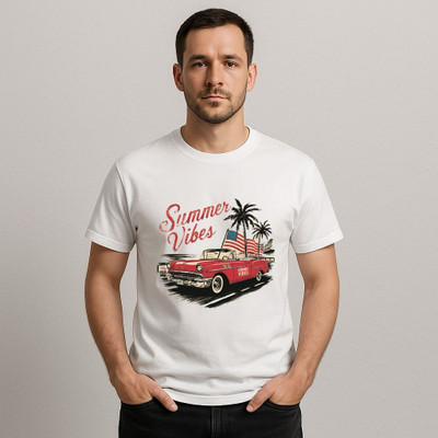 manavgifts Printed, Solid Men Round Neck White T-Shirt