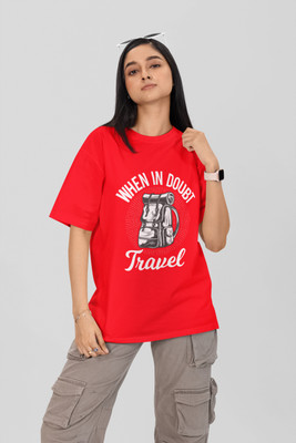 Stylewill Graphic Print Women Round Neck Red T-Shirt