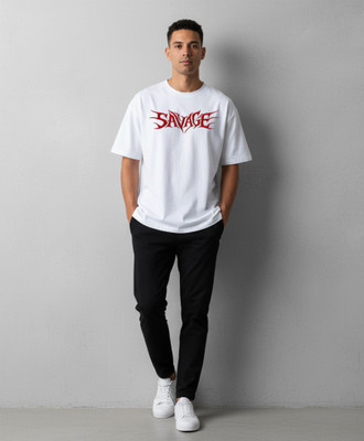 Clever Fox Graphic Print Men Round Neck White T-Shirt