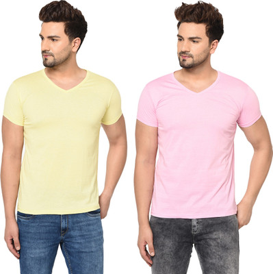 Adorbs Trend Solid Men V Neck Multicolor T-Shirt