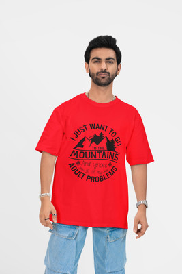 Stylewill Graphic Print Men Round Neck Red T-Shirt