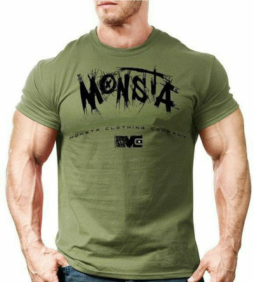 SPOWEARY Printed Men Round Neck Green T-Shirt