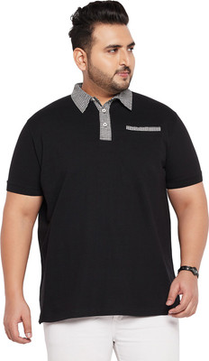 bigbanana Typography Men Polo Neck Black T-Shirt