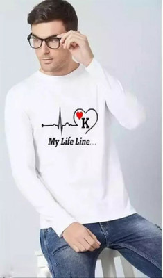 Jishu Fashion Printed, Typography Men Round Neck White T-Shirt