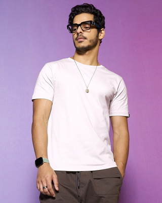 SPOWEARY Solid Men Round Neck White T-Shirt