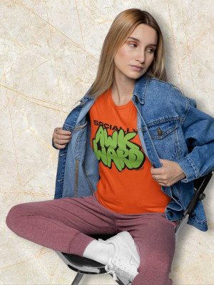 Clori Solid Women Round Neck Orange T-Shirt