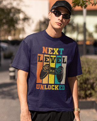 @WEAR Graphic Print Men Round Neck Navy Blue T-Shirt