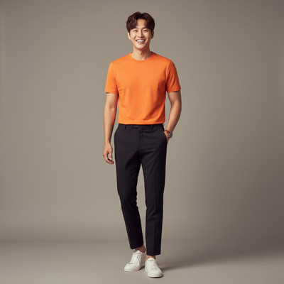 UrGear Solid Men Round Neck Orange T-Shirt