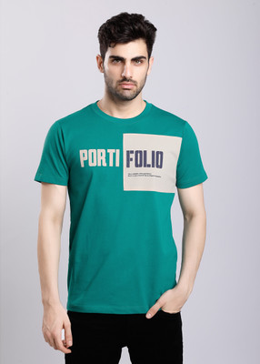 HIGHTRIBE Printed Men Round Neck Light Blue T-Shirt