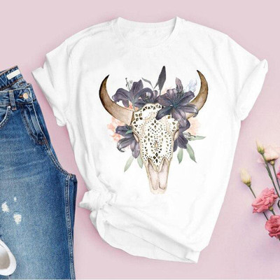 Balaji cotton house Printed Women Round Neck White T-Shirt