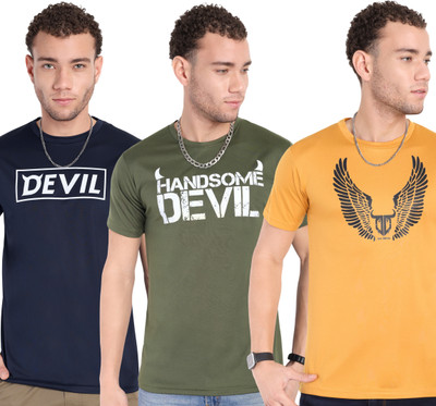 Go Devil Printed Men Round Neck Multicolor T-Shirt