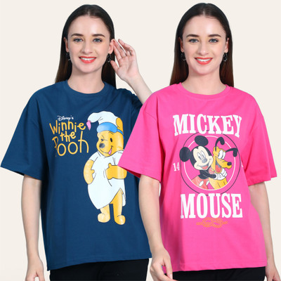 DreamBe Printed Women Round Neck Multicolor T-Shirt