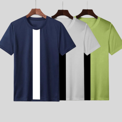 INKKR Striped Men Round Neck Multicolor T-Shirt