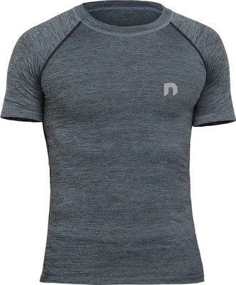 never lose Self Design Men Round Neck Grey T-Shirt
