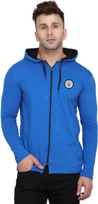 tfurnish Graphic Print Men Hooded Neck Blue T-Shirt