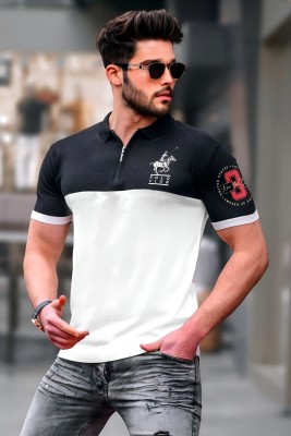 TRIPR Solid Men Polo Neck Multicolor T-Shirt