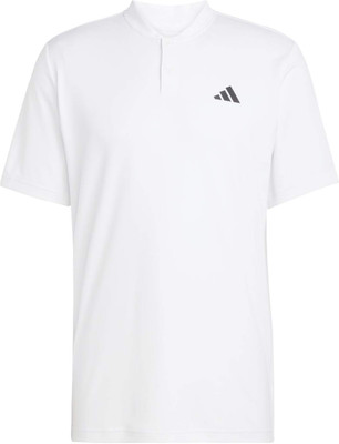 ADIDAS Graphic Print Men V Neck White T-Shirt