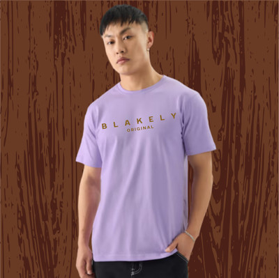 RARFASHIONATER Printed Men Round Neck Purple T-Shirt