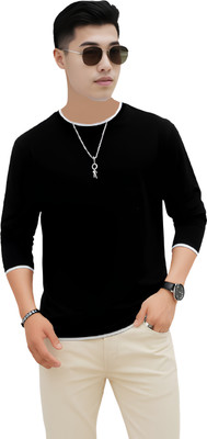 TUKAT Solid Men Round Neck Black T-Shirt