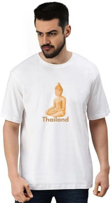 MIT Bharat Printed Men Round Neck White T-Shirt