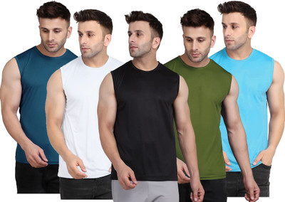 UDI n ADI Solid Men Round Neck Multicolor T-Shirt