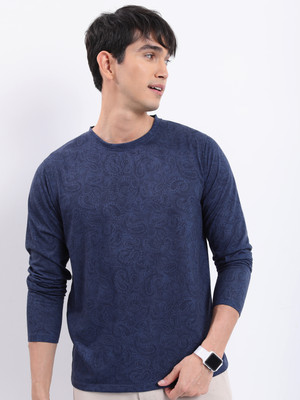 KETCH Solid Men Round Neck Dark Blue T-Shirt